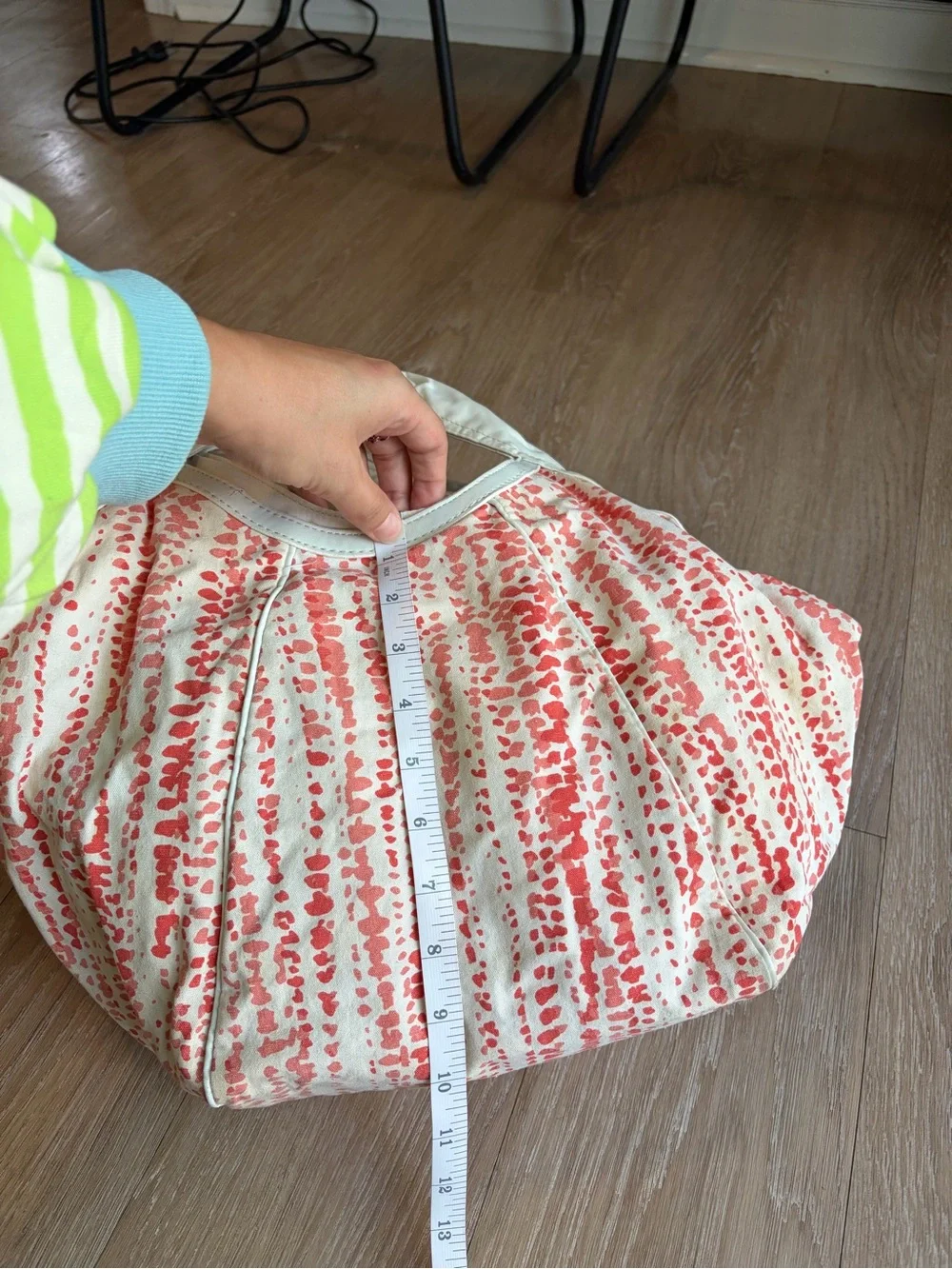 Y2K Cream & Coral Patterned Women’s Hobo Bag